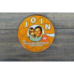 7UP Muscular Dystrophy Fund Pin Join Drive Promo Vintage